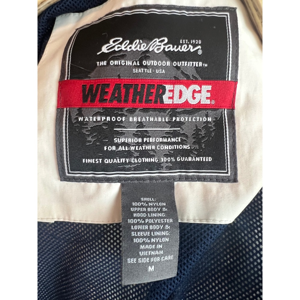 Eddie Bauer Weather Edge Waterproof Breathable Mens‎ Jacket Navy Size M - Picture 3 of 16